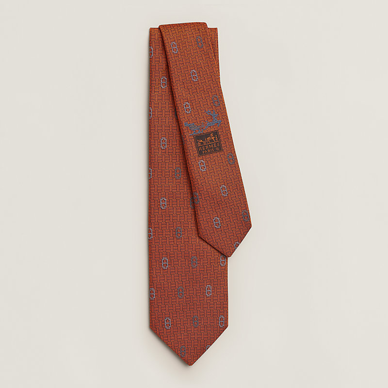 Maillon d'Hiver tie - Orange | Hermès USA